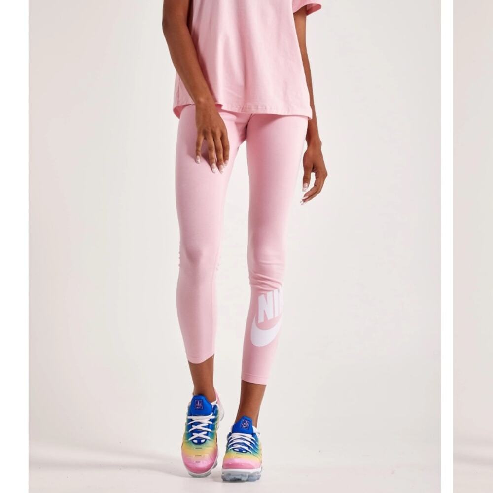 Nike Women’s Classic High Rise Pink Futura Cotton Blend 7/8 Leggings Size Large